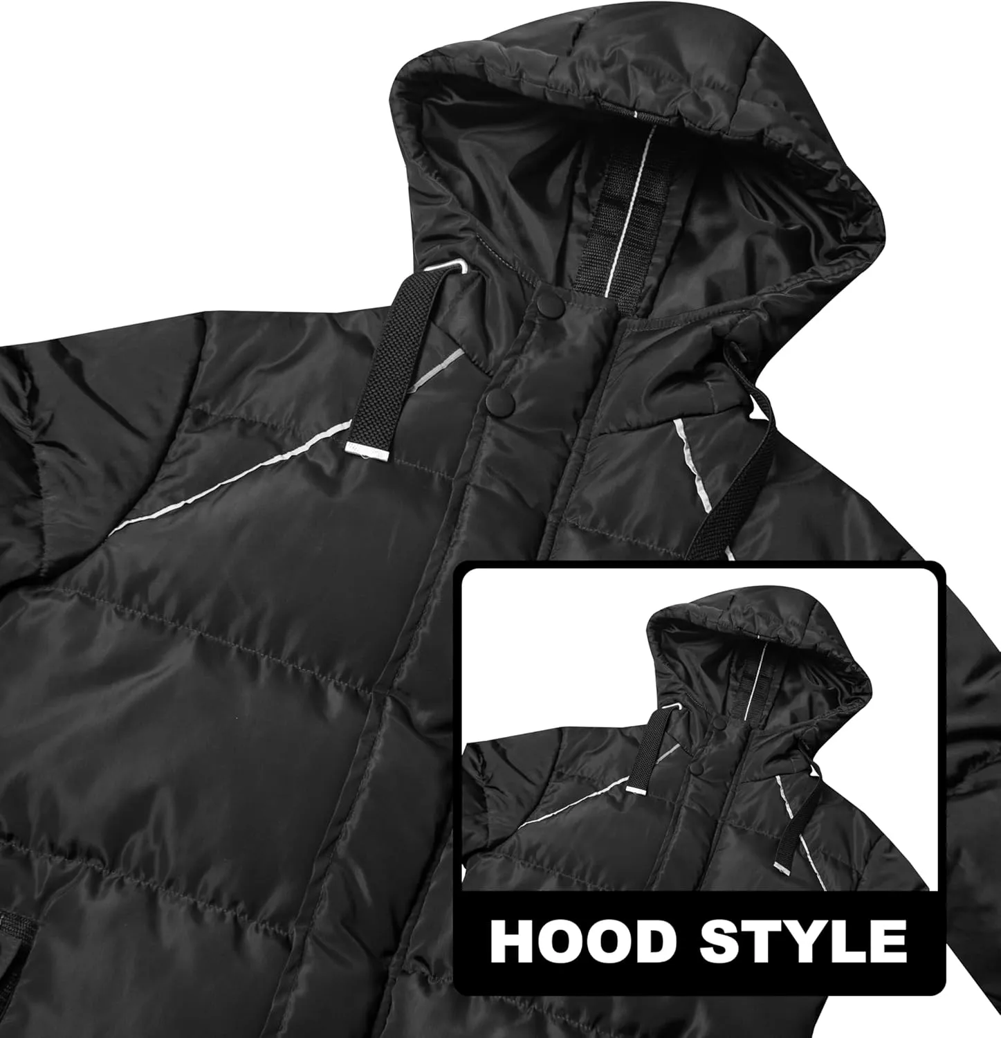 URBAN BUCK Mens Faux Fur Trimmed Hood Puffer Jacket Midweight Winter Down Windproof & Water Repellent Men Climbing Jackets