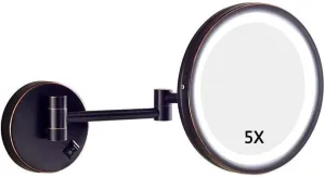 Vanity Mirror, Makeup Mirror Vanity Mirror Wall Mount LED Lighted 5X Magnifying Extendable Single Side Cosmetic Mirror for Bathroom Cosmetic Mirror Home Vanity Mirror