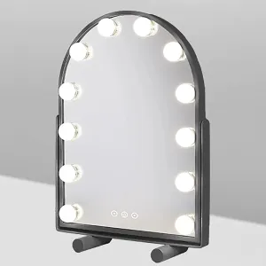 Vanity Mirror with Lights, Touch Control Cosmetic Mirror, Makeup Mirror with 12 Dimmable LED Bulbs, for Bedroom Dressing Table