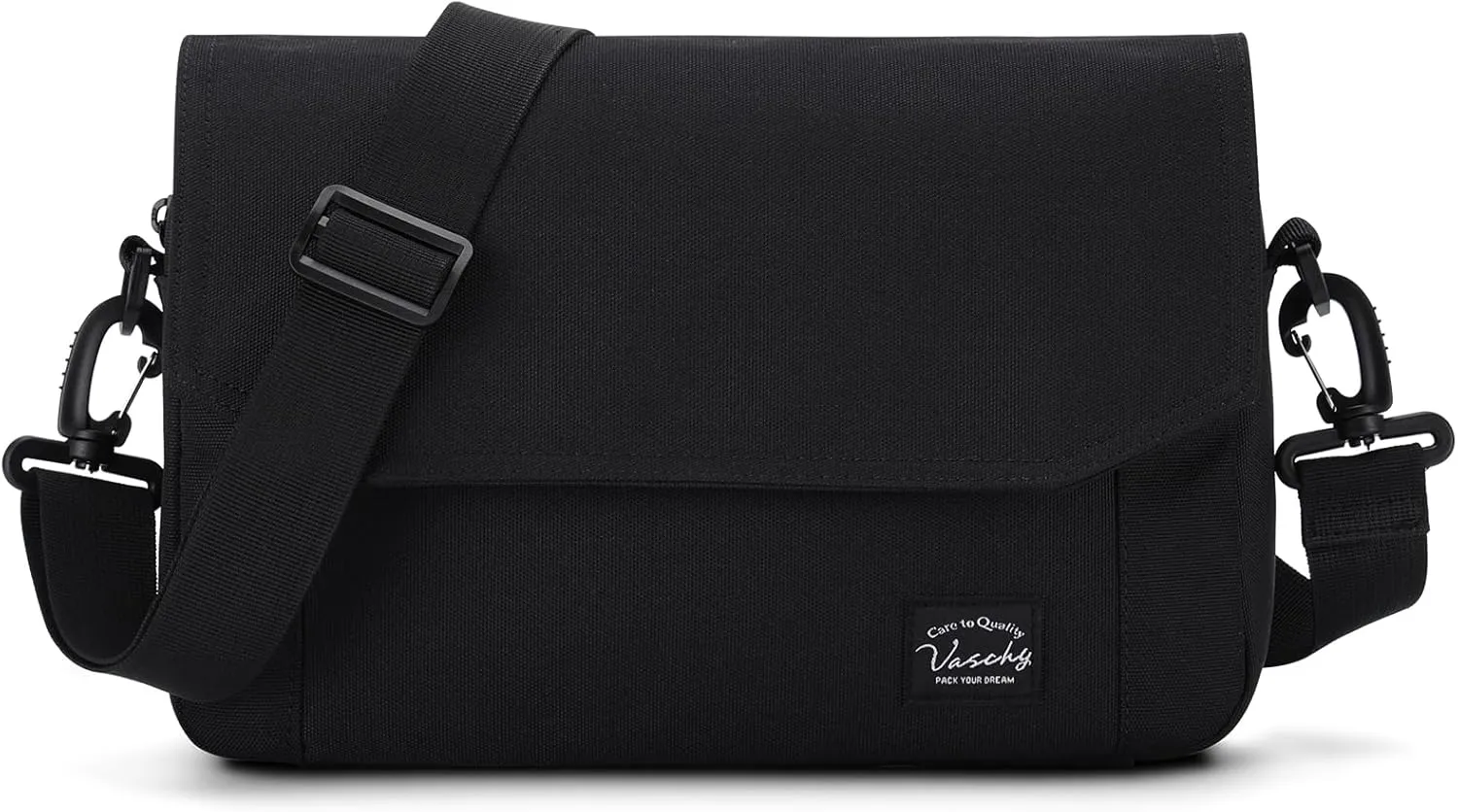 VASCHY Lightweight Messenger Bag for Men, Medium Classic Crossbody Flap Casual Satchel Crossbody Courier Bag for Men