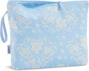 Vavabox Personalized Makeup Bag, Birthday Gifts for Women Girl Cosmetic Bag, Travel Makeup Pouch (Blue Lily)