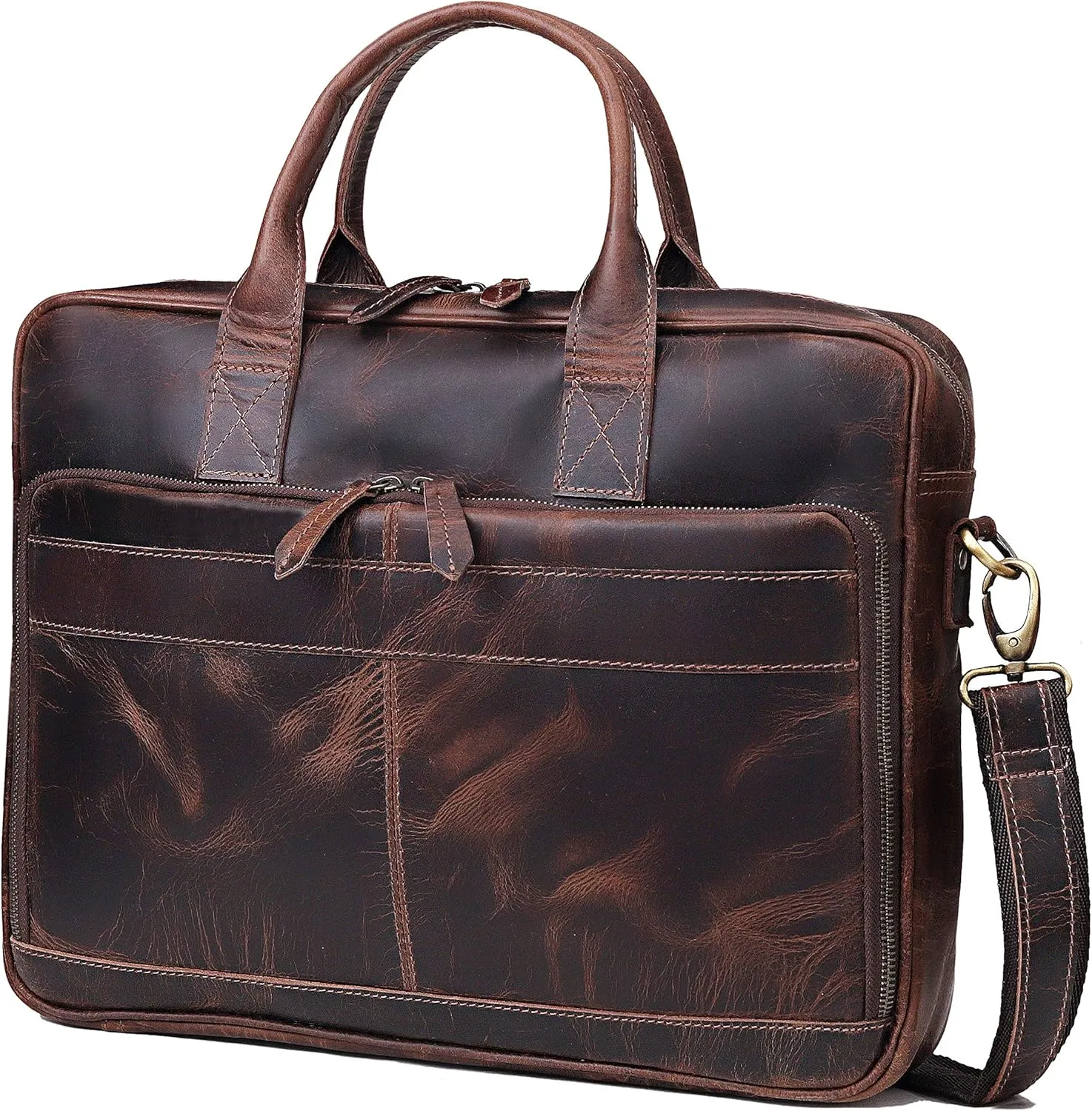 VC VINTAGE COUTURE Leather briefcase bag for men Leather Laptop Bags For Men and Women Travel Messenger Bag