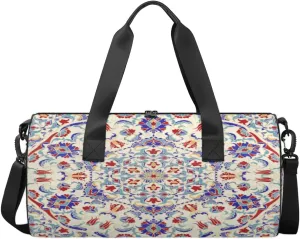 Vintage Mandala Sports Gym Bag Workout Lightweight Duffel Bags Shoulder Weekender Bag Travel Duffel Bag for Men and Women(Turkish Style)