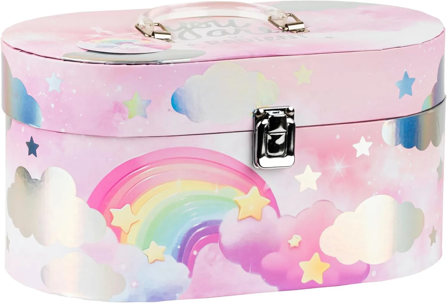 VOTUM Train Case Rainbow Unicorn- Travel Cosmetic Bag Organizer - Perfect for Organizing Makeup, Toiletries, and Beauty Essentials During Travel or Daily Use - Stylish, Lightweight Makeup Bag