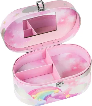 VOTUM Train Case Rainbow Unicorn- Travel Cosmetic Bag Organizer - Perfect for Organizing Makeup, Toiletries, and Beauty Essentials During Travel or Daily Use - Stylish, Lightweight Makeup Bag
