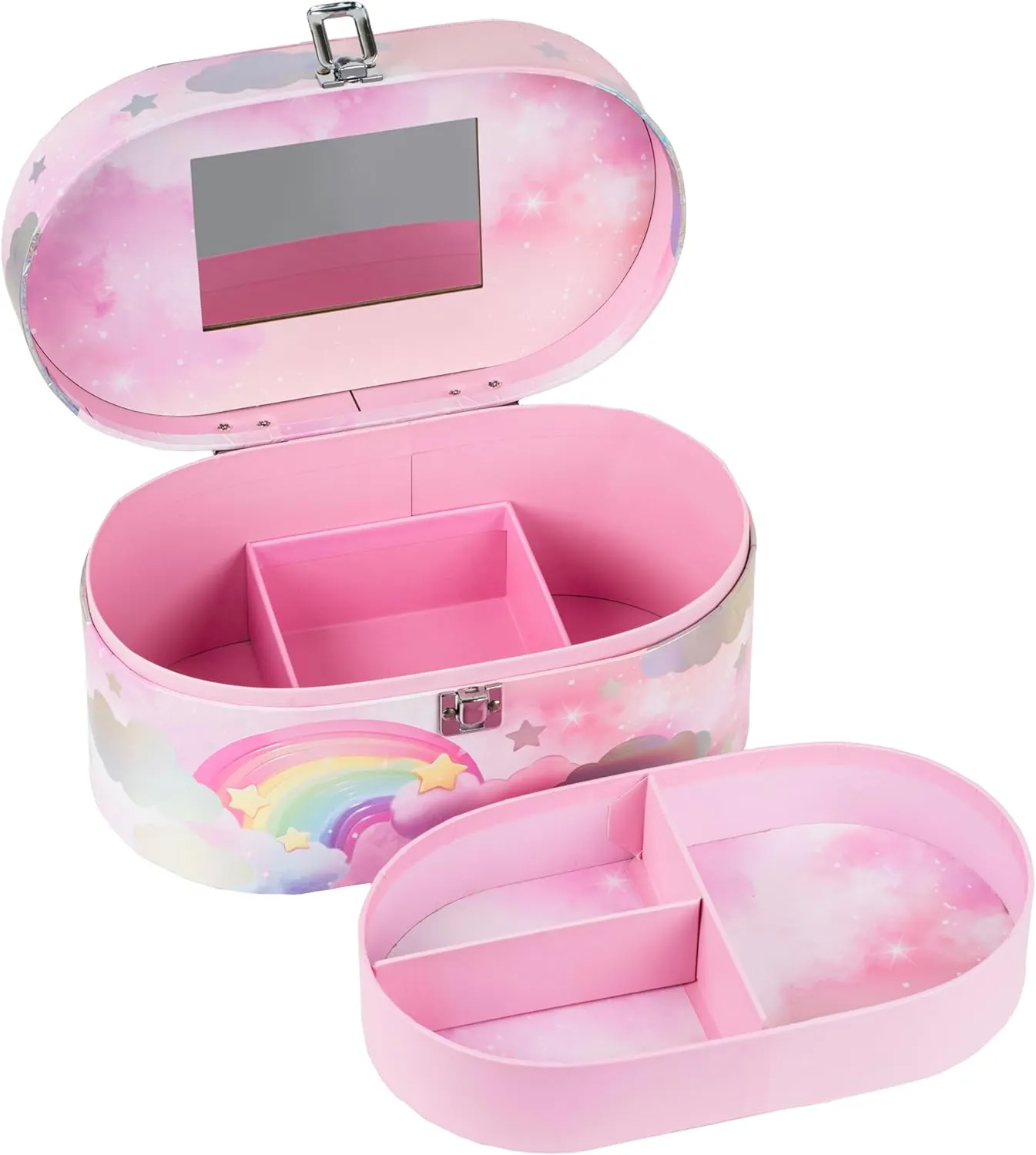 VOTUM Train Case Rainbow Unicorn- Travel Cosmetic Bag Organizer - Perfect for Organizing Makeup, Toiletries, and Beauty Essentials During Travel or Daily Use - Stylish, Lightweight Makeup Bag