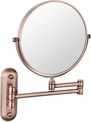 Wall Mount Vanity Makeup Mirrors 1X,3X Magnifying Double Sided Bathroom Shaving Cosmetic Mirror Double Folding(252h,8inch)