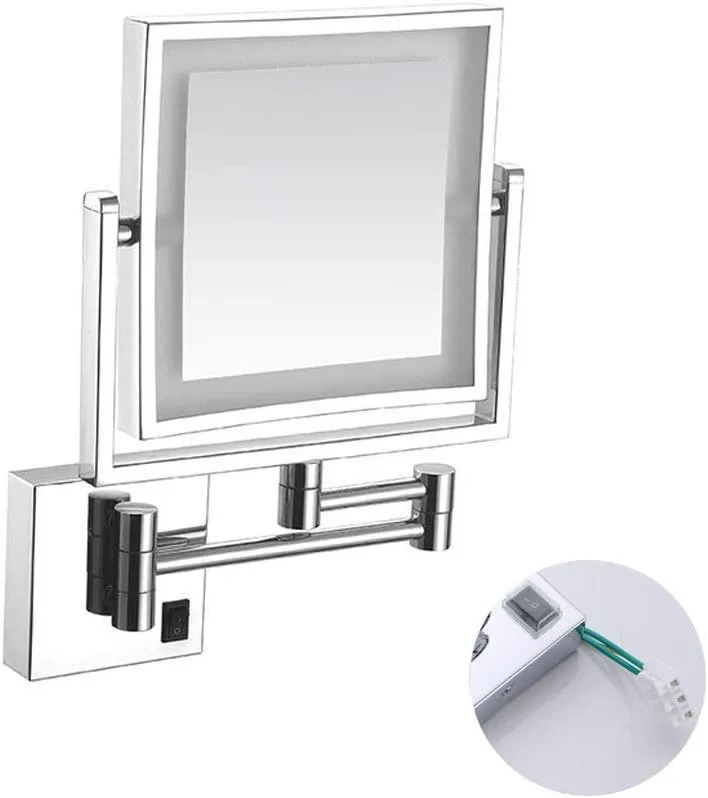 Wall Mounted Makeup Mirror 3X Magnification Extending Folding Double Side(#5)