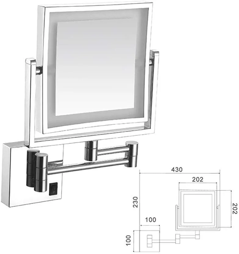 Wall Mounted Makeup Mirror 3X Magnification Extending Folding Double Side(#5)