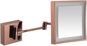 Wall Mounted Makeup Mirror 3X Magnification Single Side Square Vanity Mirror Extendable Built-in Lithium Battery