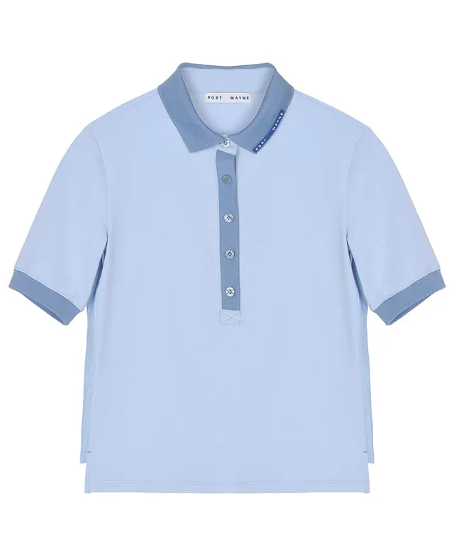 [Warehouse Sale] Port Mayne Movement Mesh Golf Shirt Powder Blue - S / XS