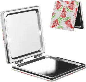 Watercolor Watermelon Women Small Pocket Makeup Mirror Compact Portable Folding Handheld Makeup Mirror