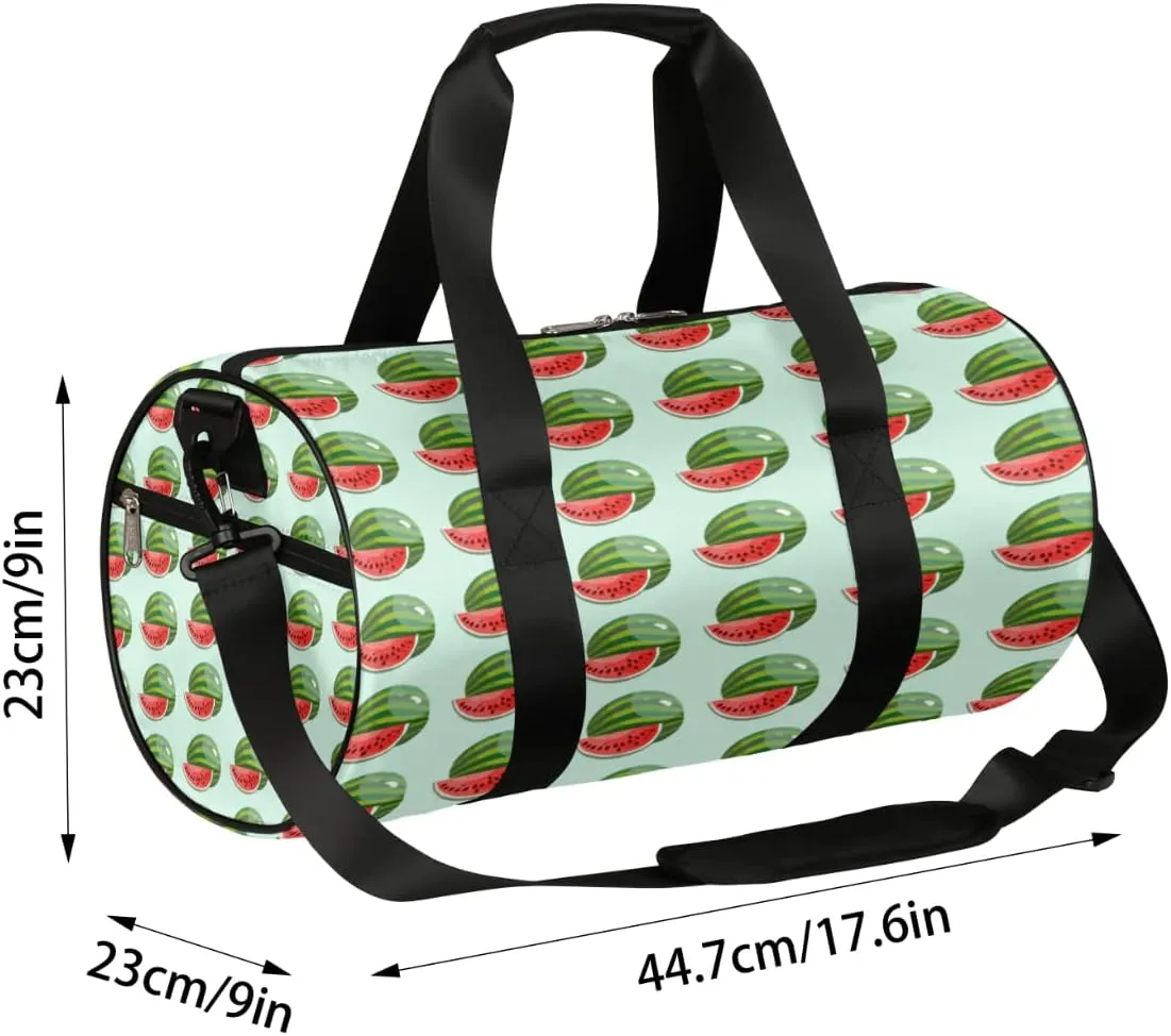 Watermelon Mint Green Gym Bag Small Gym Duffel Bags for Men Women Overnight Weekender Workout Bag Lightweight Sport Duffle Bag Carry On Gymbag