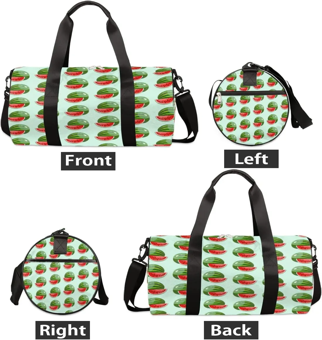 Watermelon Mint Green Gym Bag Small Gym Duffel Bags for Men Women Overnight Weekender Workout Bag Lightweight Sport Duffle Bag Carry On Gymbag