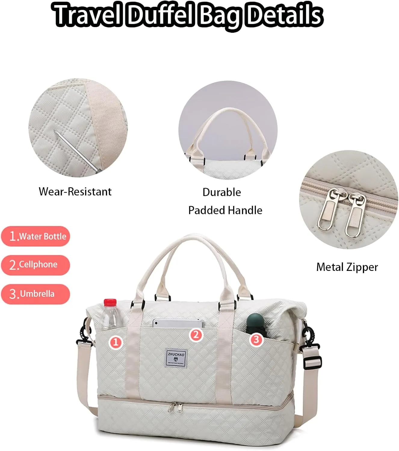 Weekender Bags for Women, Personal Item Travel Bag with Shoes Compartment, Travel Duffel Bags with Toiletry Bag for Gym Hospital Fitness(Blue)