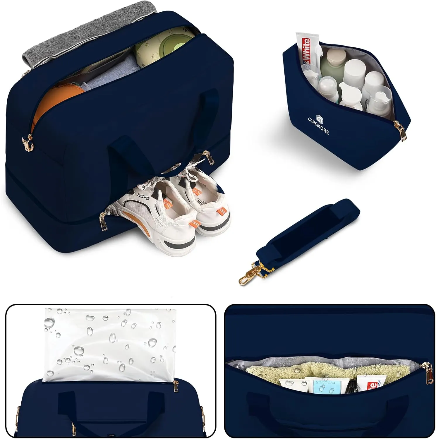 Weekender Bags for Women Travel,Duffle Bag for Men Travel with Shoe Compartment,Personal Item Bag for Airlines,Overnight Bags Carry On Tote Bag Gym Bag 21’’(Blue)