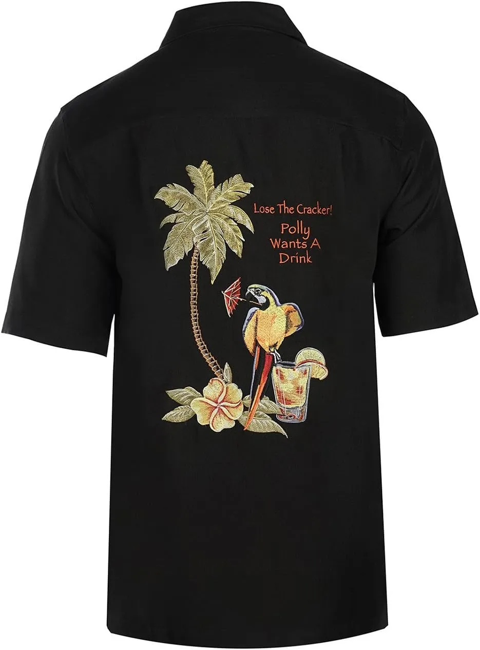 Weekender® Men's Polly's Drink Parrot Embroidered Shirt