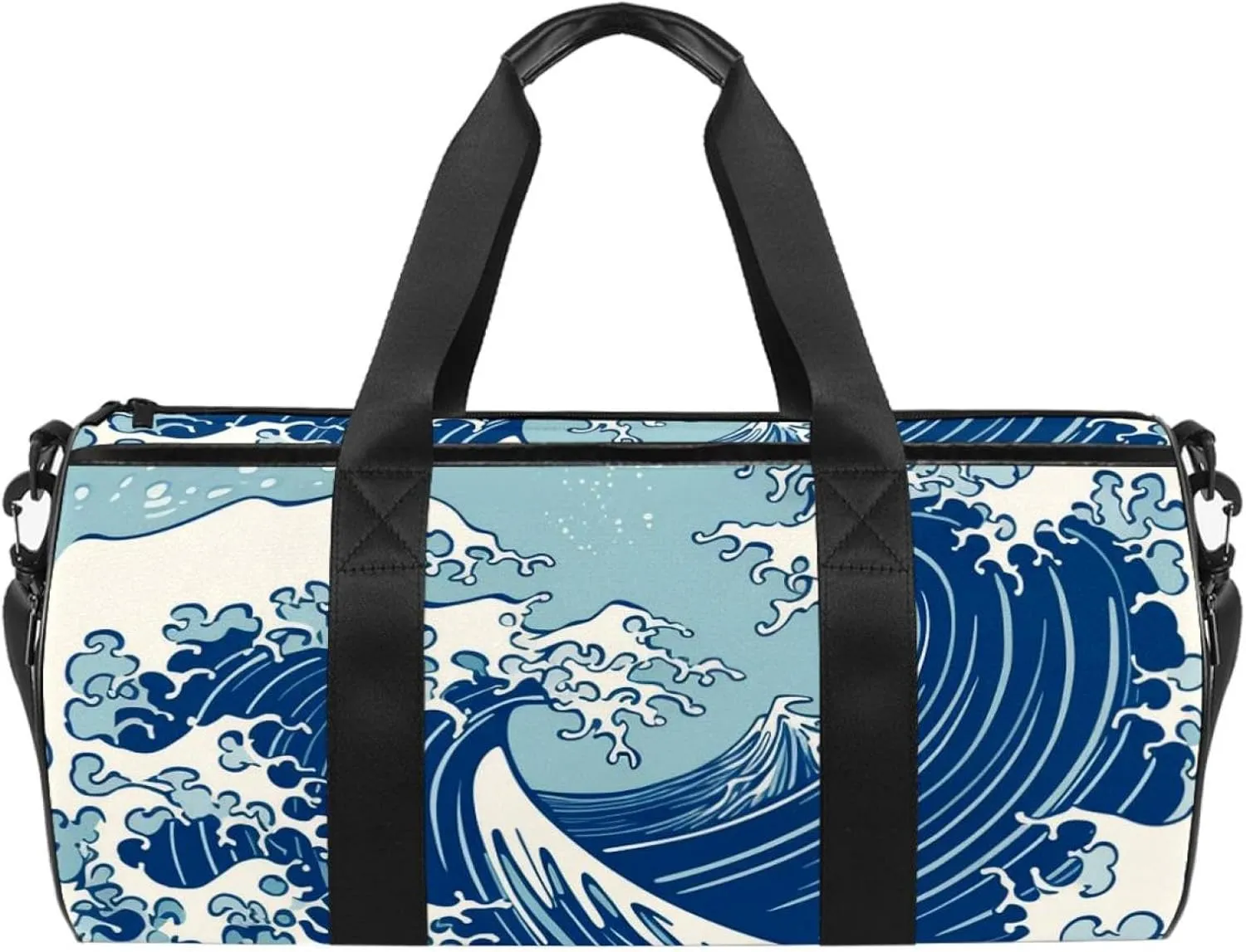 Weekender Travel Bag,Small Gym Bag,Blue Waves Abstract Ocean,Gym Duffle Bag