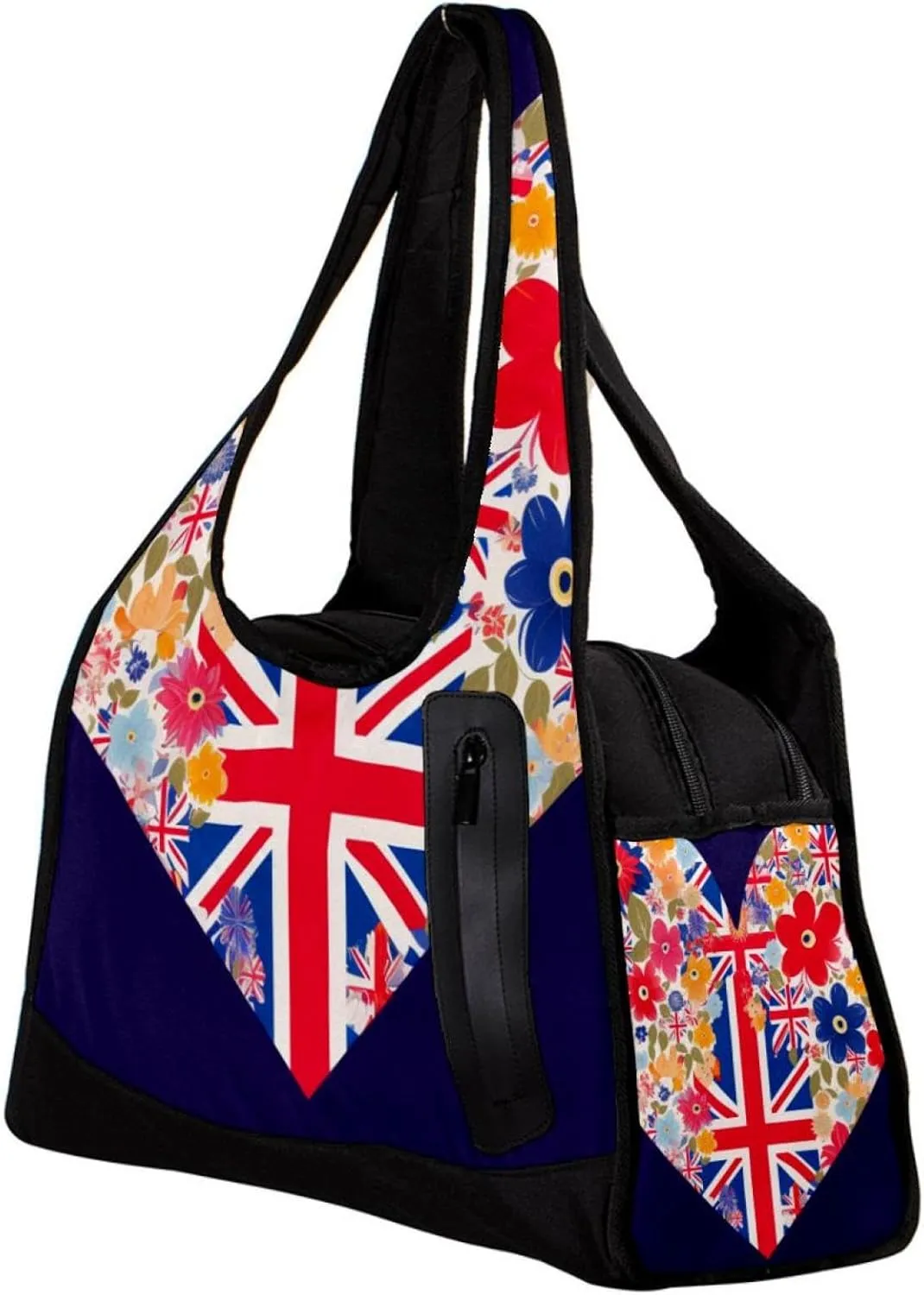 Weekender Travel Bag,Small Gym Bag,British Flag Heart Flower,Gym Duffle Bag