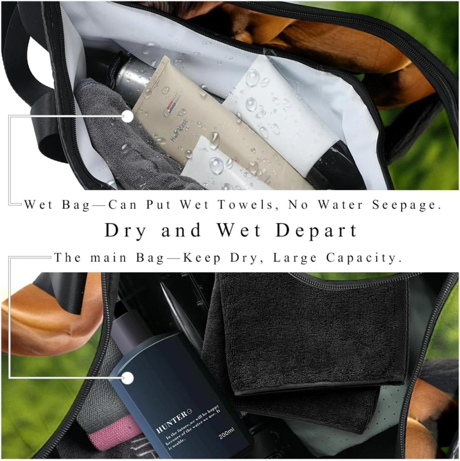 Weekender Travel Bag,Small Gym Bag,Brown Horse on the Grass,Gym Duffle Bag