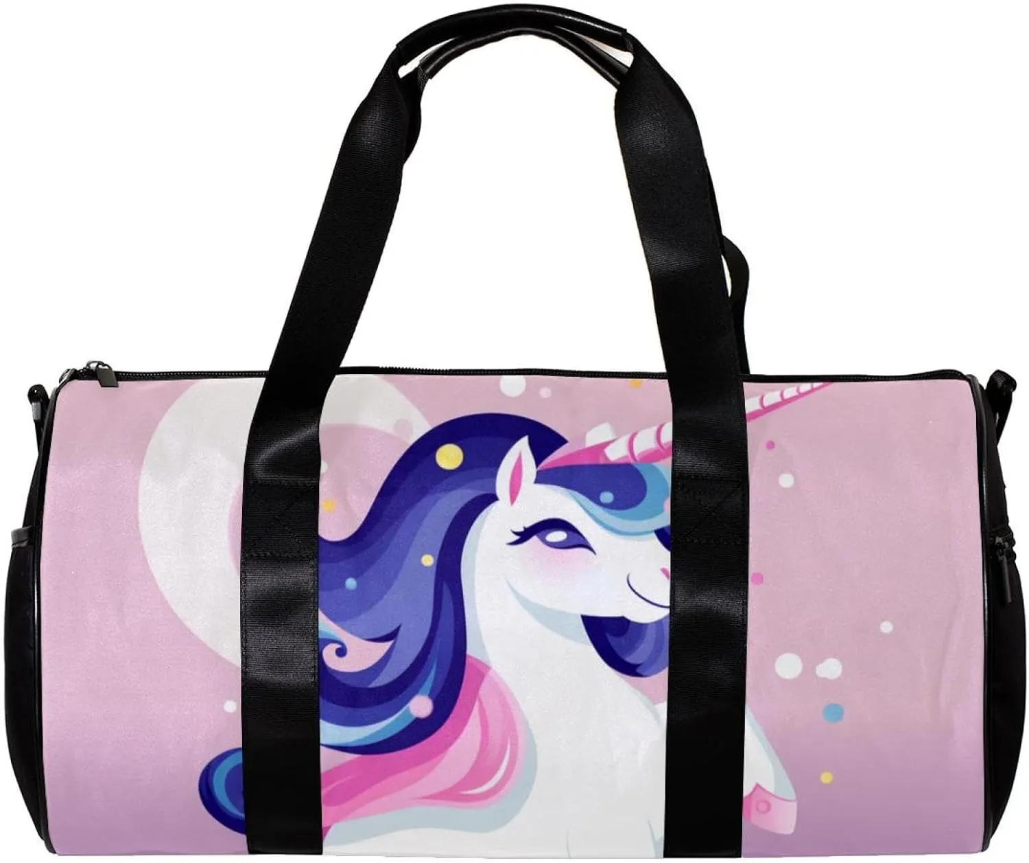 Weekender Travel Bag,Small Gym Bag,Cartoon Cloud Rainbow Unicorn,Gym Duffle Bag