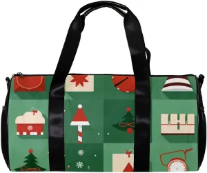 Weekender Travel Bag,Small Gym Bag,Christmas Green Tree,Gym Duffle Bag