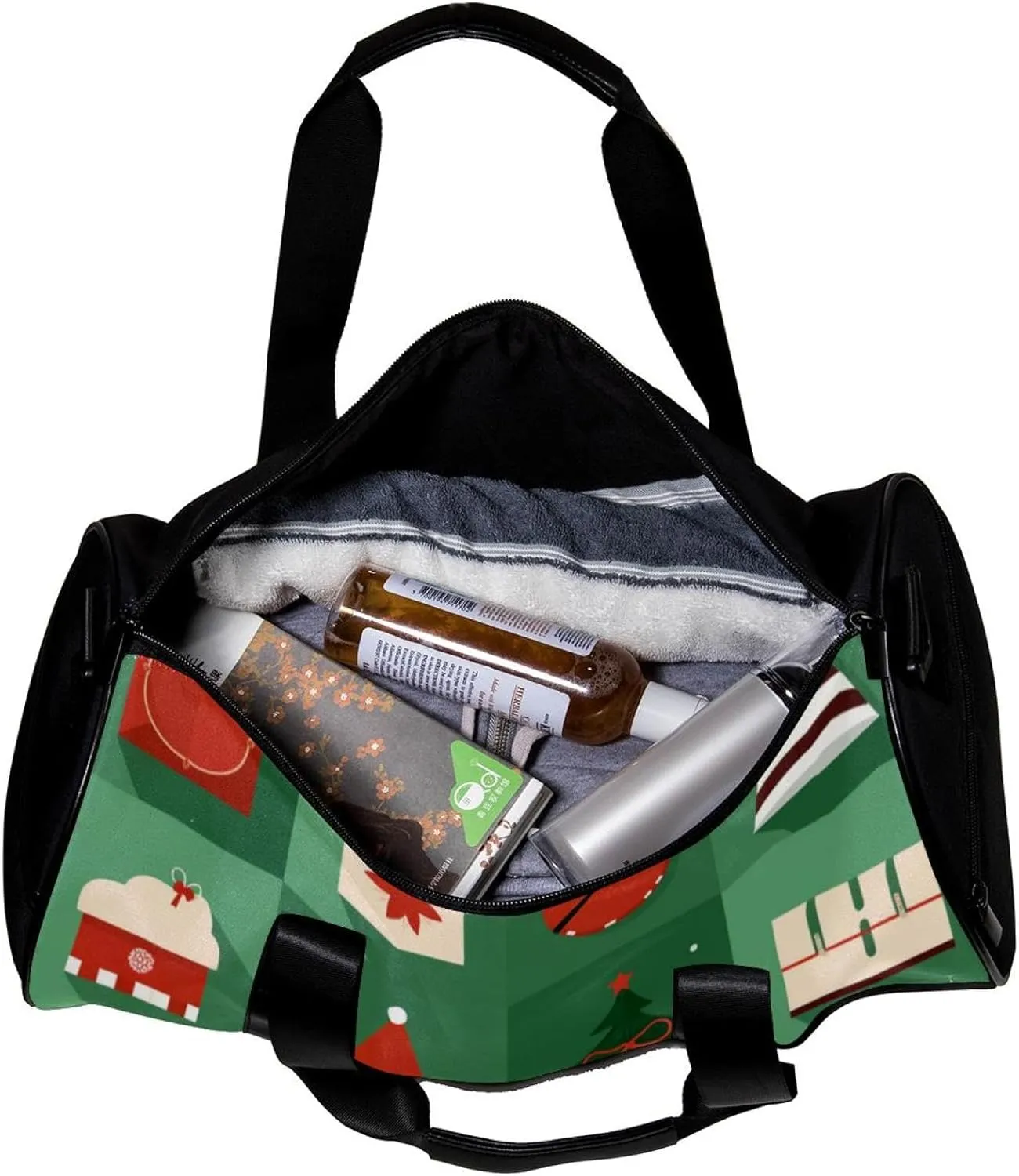 Weekender Travel Bag,Small Gym Bag,Christmas Green Tree,Gym Duffle Bag