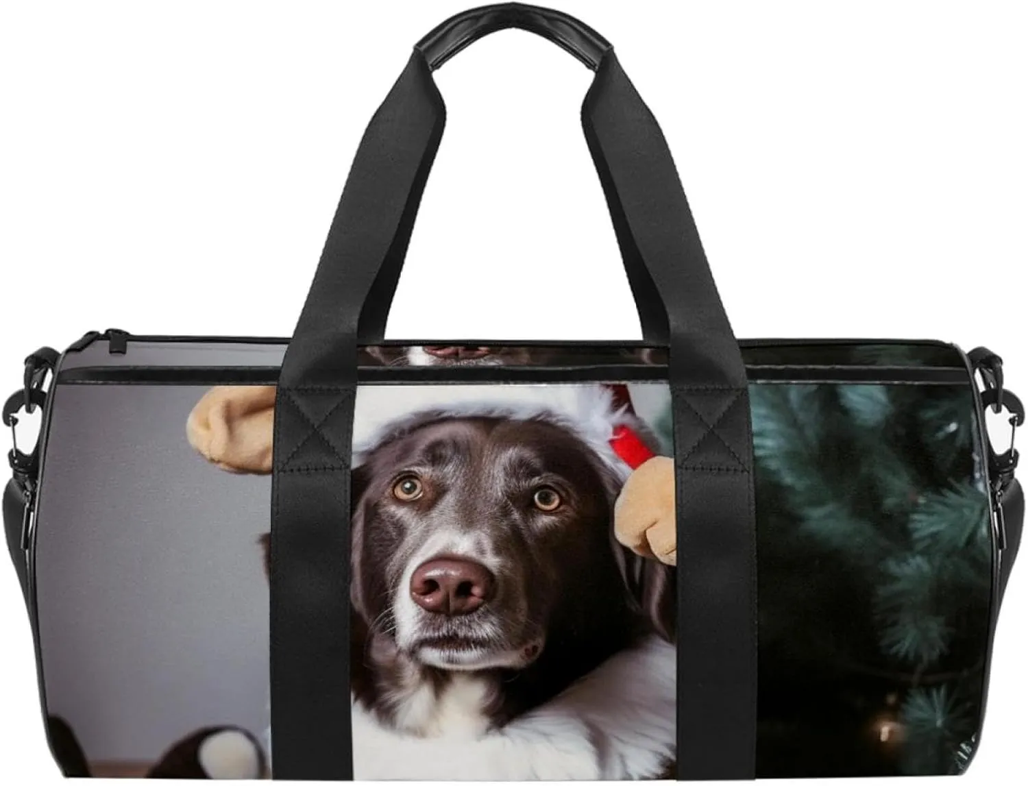 Weekender Travel Bag,Small Gym Bag,Christmas Puppy Dog,Gym Duffle Bag