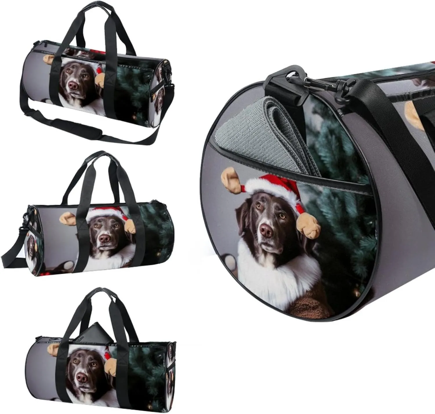Weekender Travel Bag,Small Gym Bag,Christmas Puppy Dog,Gym Duffle Bag
