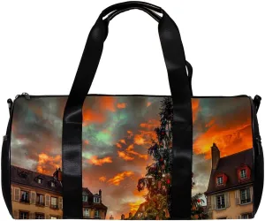 Weekender Travel Bag,Small Gym Bag,Christmas Tree Architecture France,Gym Duffle Bag
