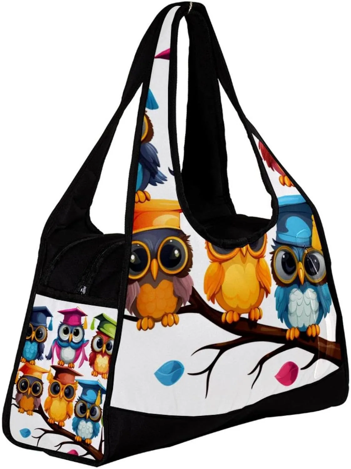 Weekender Travel Bag,Small Gym Bag,Color Owl Animal Eagle,Gym Duffle Bag