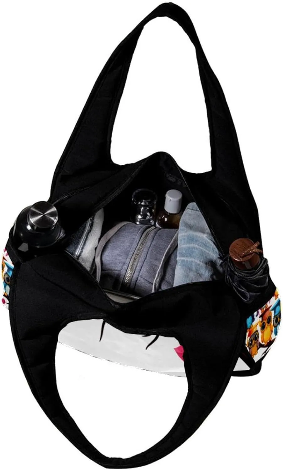 Weekender Travel Bag,Small Gym Bag,Color Owl Animal Eagle,Gym Duffle Bag