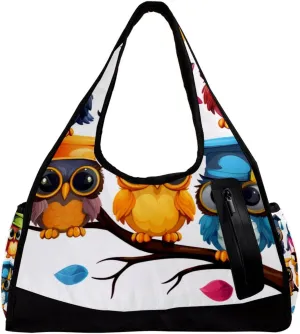 Weekender Travel Bag,Small Gym Bag,Color Owl Animal Eagle,Gym Duffle Bag