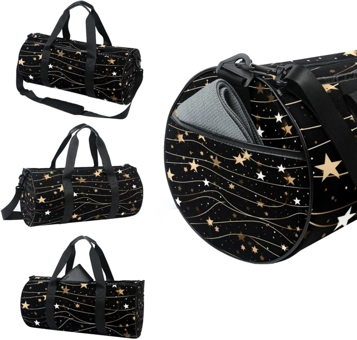Weekender Travel Bag,Small Gym Bag,Colorful Stars Pattern Line,Gym Duffle Bag