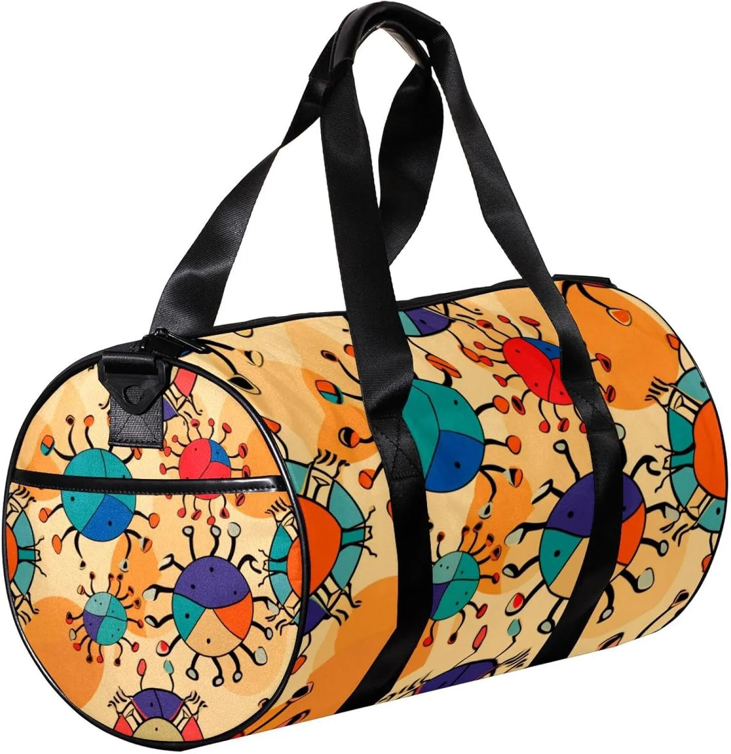 Weekender Travel Bag,Small Gym Bag,Crabs and Leaf Dots,Gym Duffle Bag