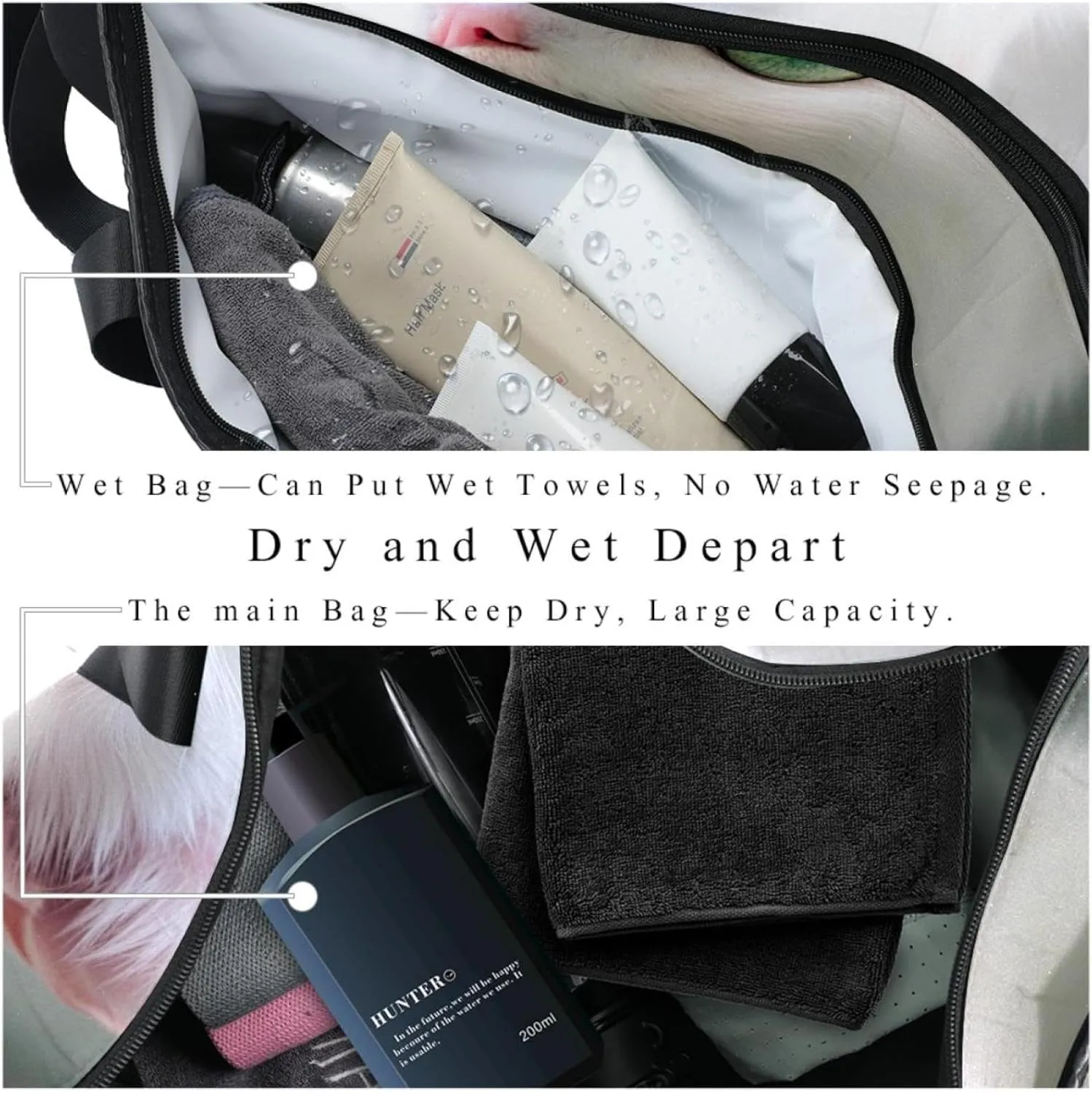 Weekender Travel Bag,Small Gym Bag,Cute Animal White Cat,Gym Duffle Bag