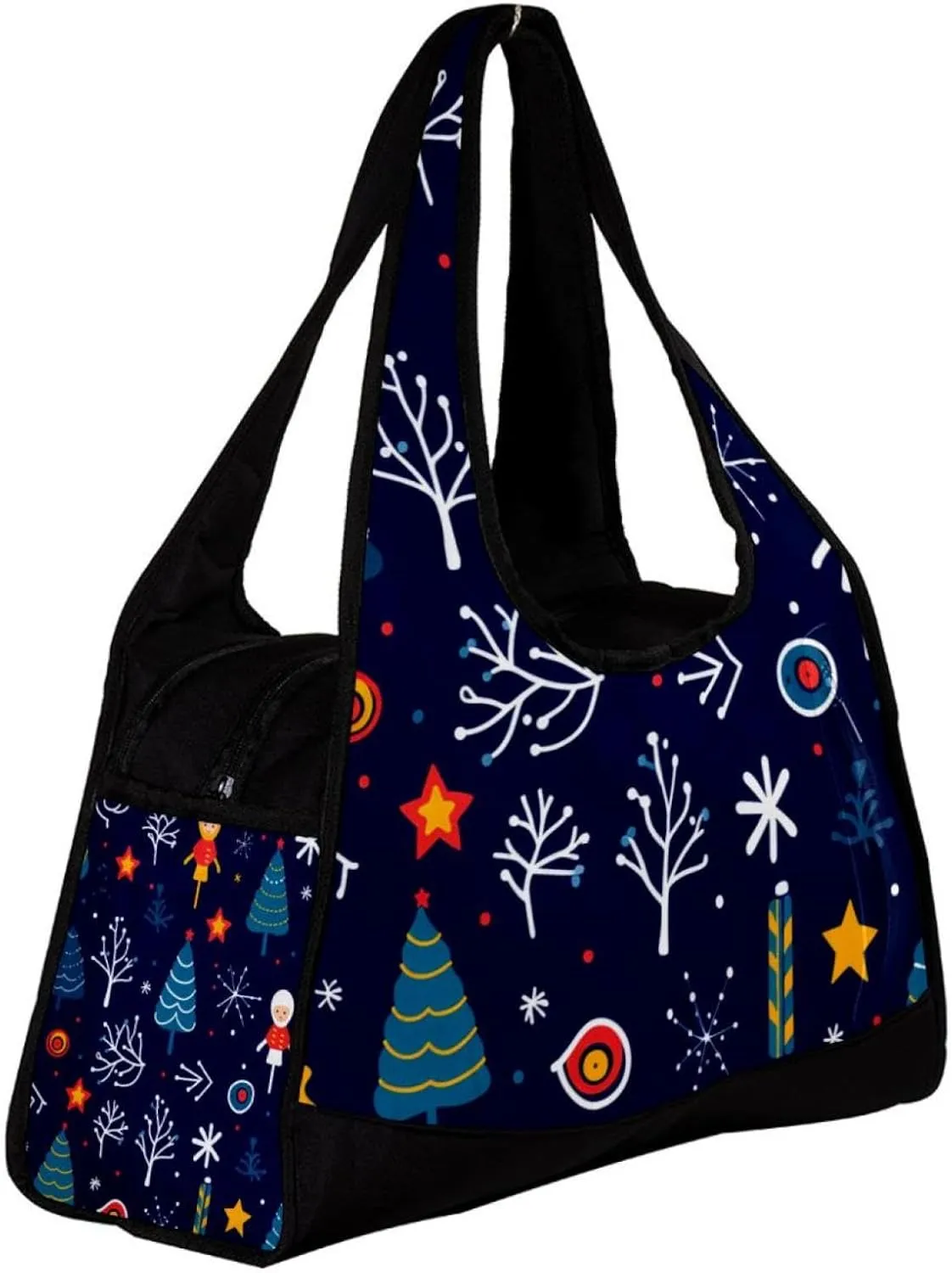Weekender Travel Bag,Small Gym Bag,Deer Snowflake Angle Christmas,Gym Duffle Bag