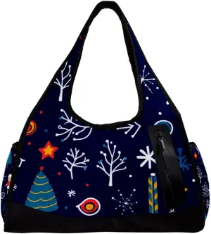 Weekender Travel Bag,Small Gym Bag,Deer Snowflake Angle Christmas,Gym Duffle Bag