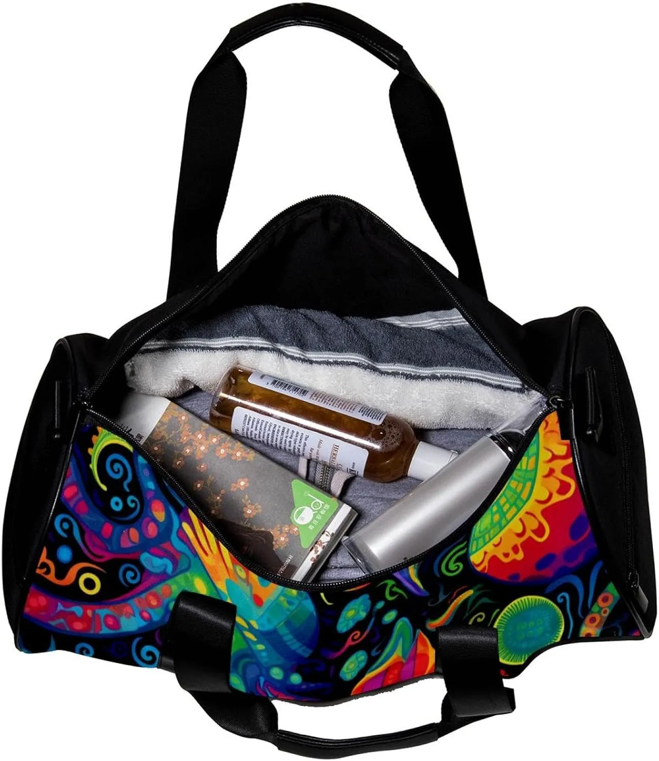 Weekender Travel Bag,Small Gym Bag,Devilfish Jellyfish Sea Shell,Gym Duffle Bag