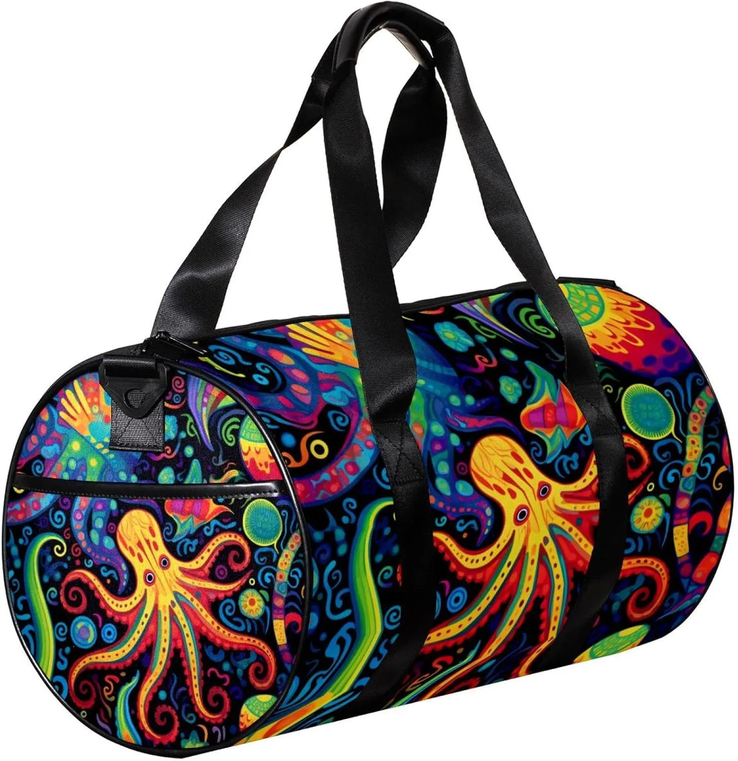 Weekender Travel Bag,Small Gym Bag,Devilfish Jellyfish Sea Shell,Gym Duffle Bag