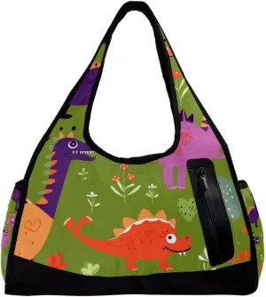 Weekender Travel Bag,Small Gym Bag,Dinosaur Cartoon Monster,Gym Duffle Bag
