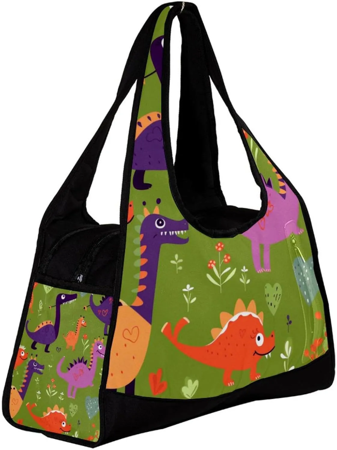 Weekender Travel Bag,Small Gym Bag,Dinosaur Cartoon Monster,Gym Duffle Bag