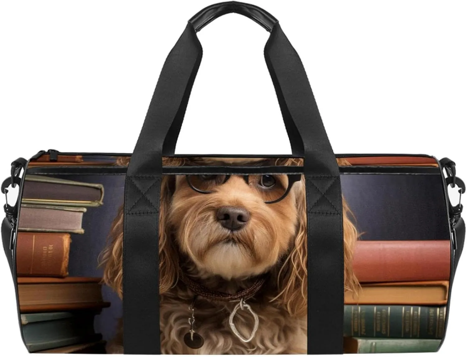 Weekender Travel Bag,Small Gym Bag,Dog Reading,Gym Duffle Bag