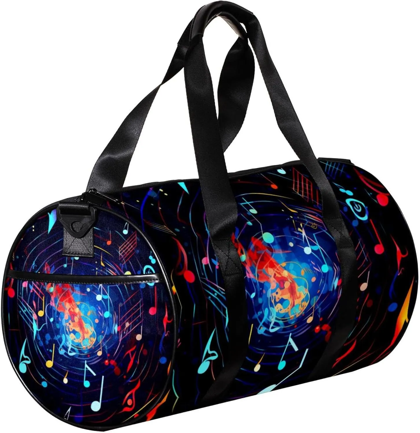 Weekender Travel Bag,Small Gym Bag,Fantastic Colorful Music Note,Gym Duffle Bag