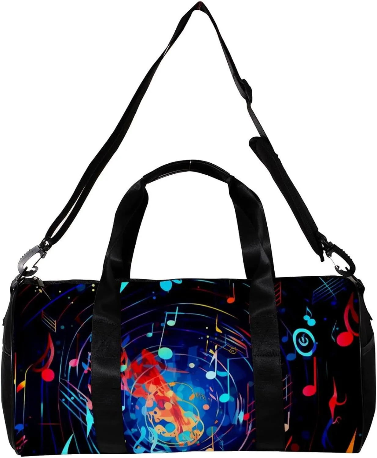 Weekender Travel Bag,Small Gym Bag,Fantastic Colorful Music Note,Gym Duffle Bag