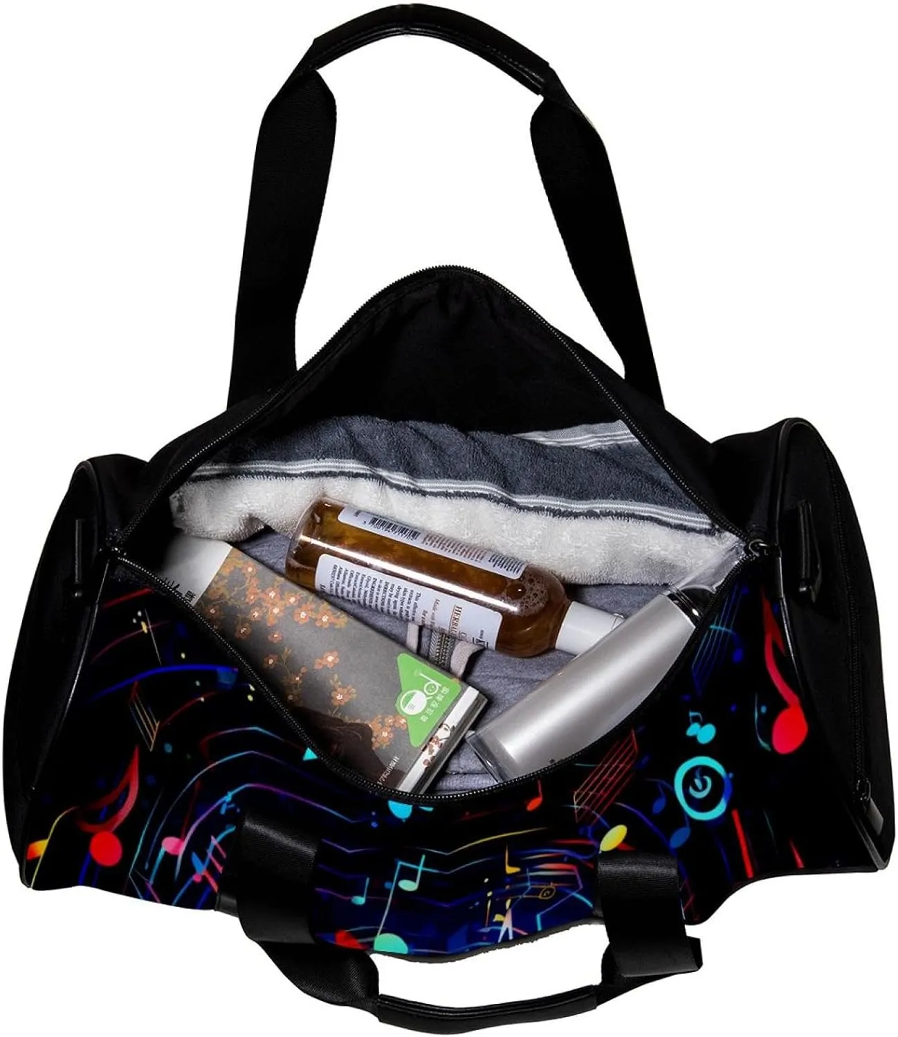 Weekender Travel Bag,Small Gym Bag,Fantastic Colorful Music Note,Gym Duffle Bag