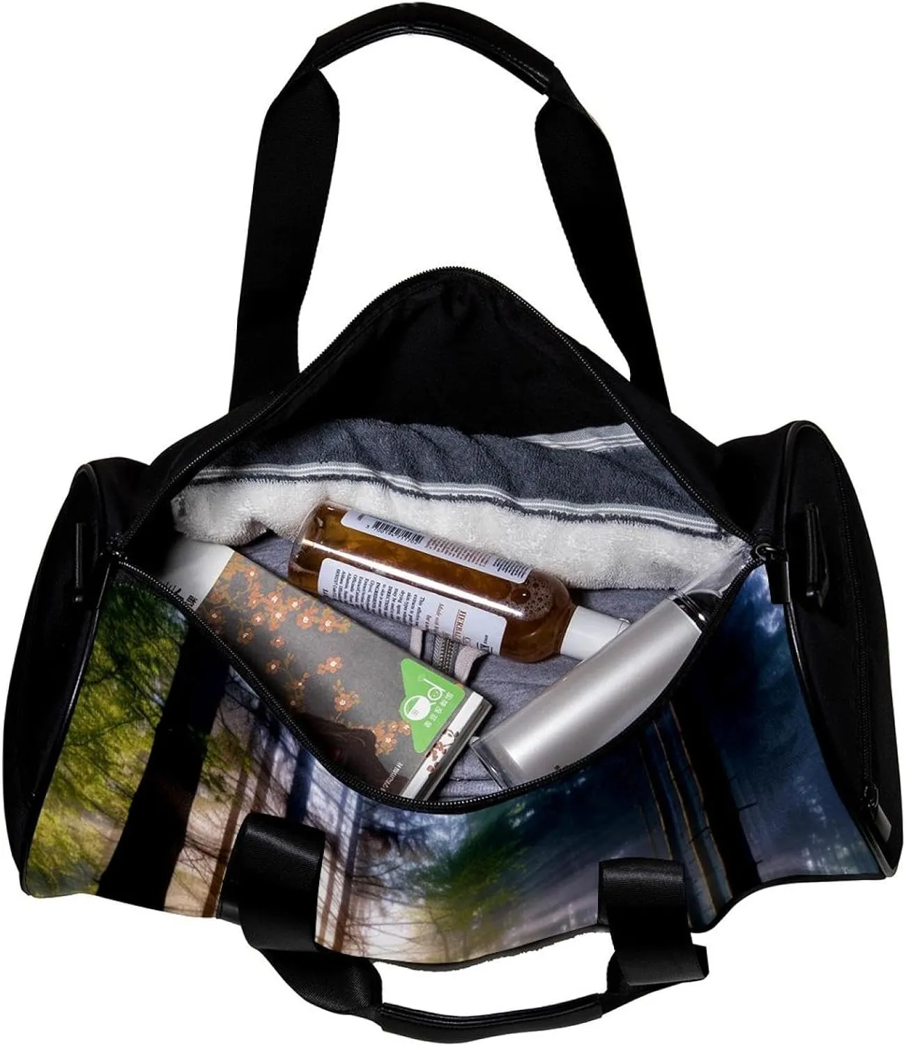 Weekender Travel Bag,Small Gym Bag,Forest Trees Nature Sunlight,Gym Duffle Bag