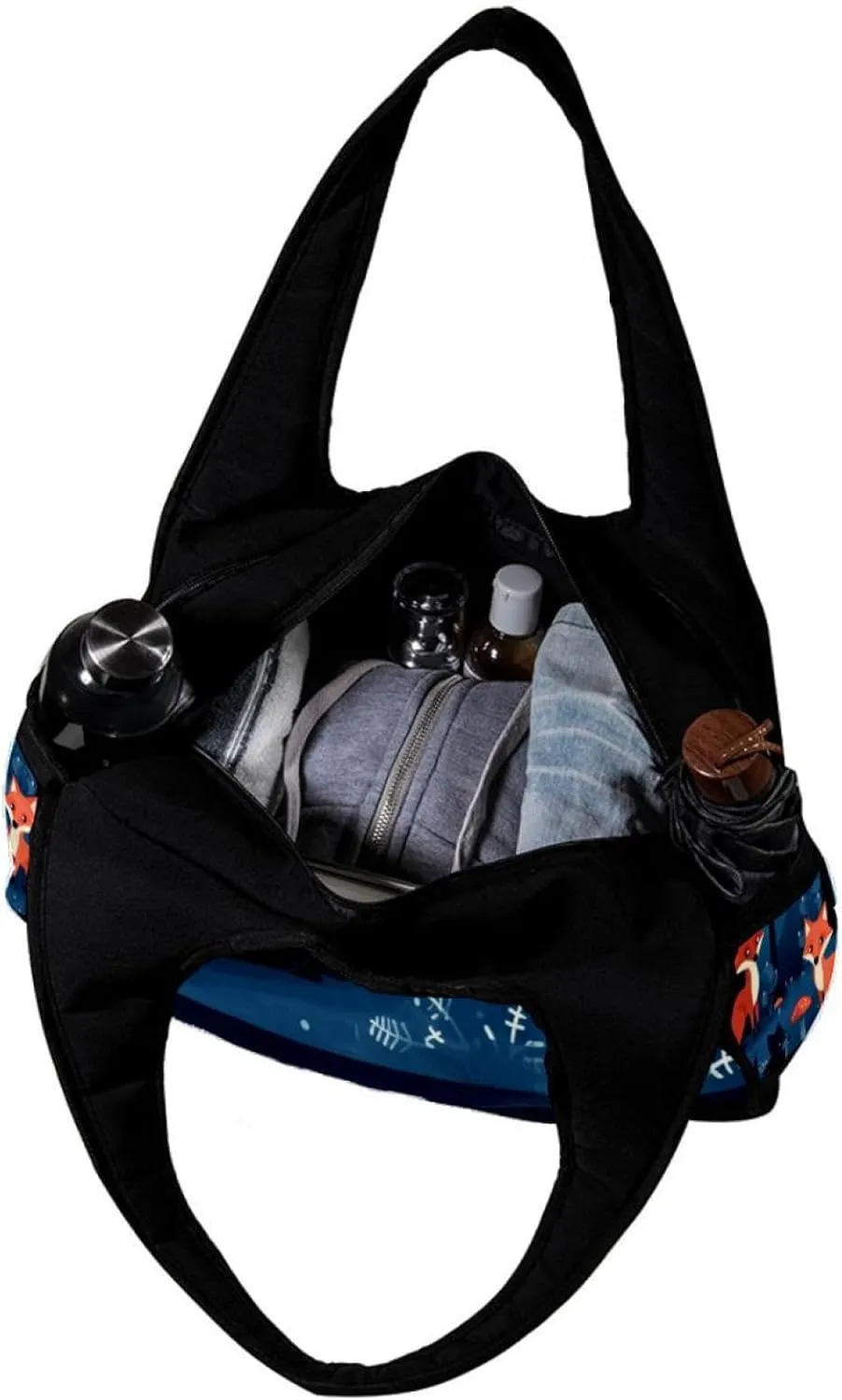 Weekender Travel Bag,Small Gym Bag,Foxes Trees and Leaves,Gym Duffle Bag