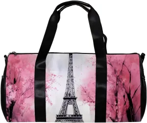 Weekender Travel Bag,Small Gym Bag,France Pairs Eiffel Tower Tree,Gym Duffle Bag