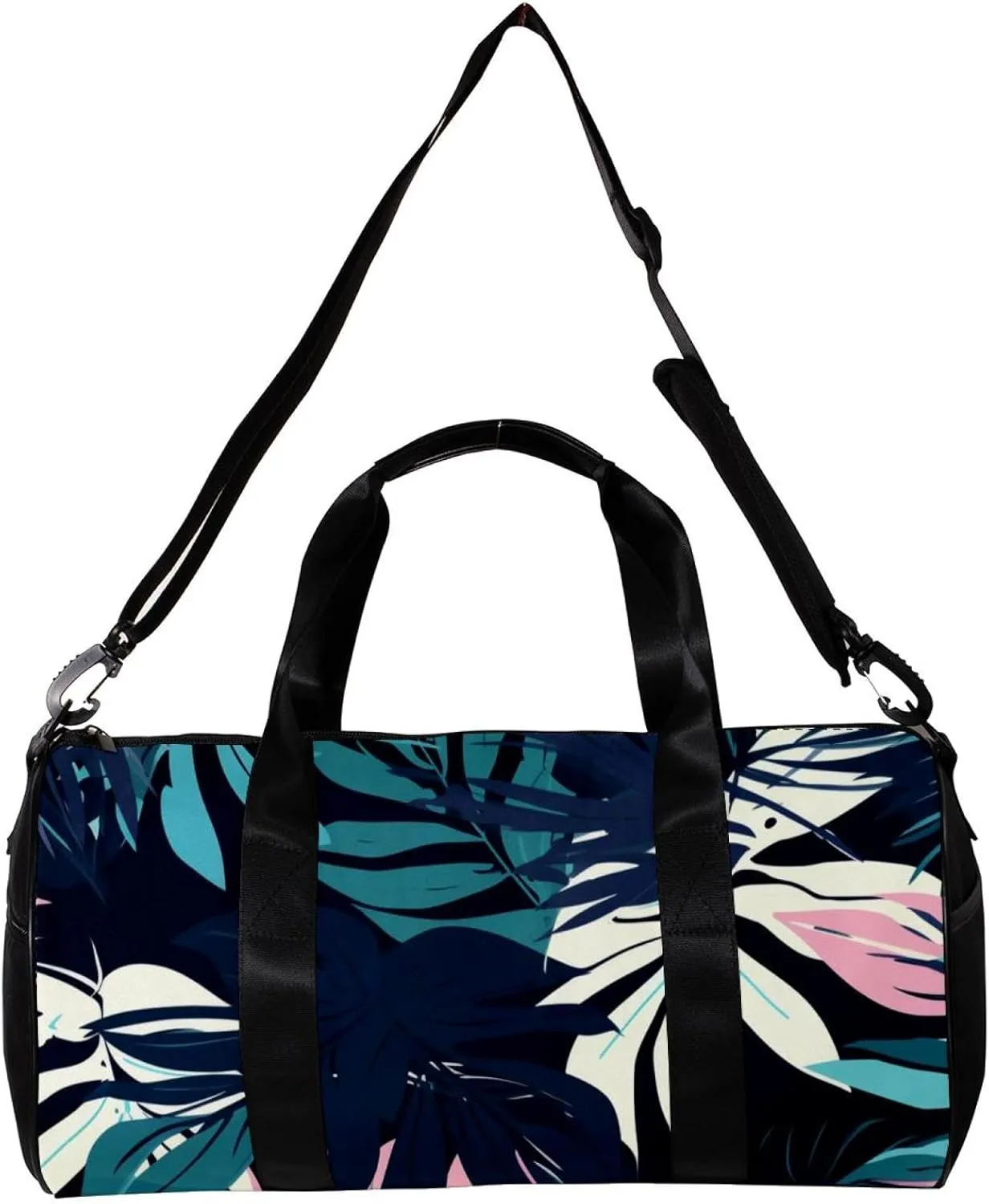 Weekender Travel Bag,Small Gym Bag,Tropical Leaves Print,Gym Duffle Bag